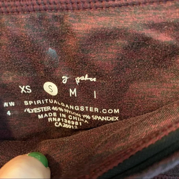 Spiritual Gangster Leggings Dreamer Stars Power Yoga Capri Crop Size Small Red - Picture 11 of 15